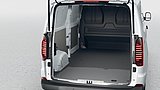 Volkswagen Transporter Laderaum mit Holzboden und geöffneter Heckklappe