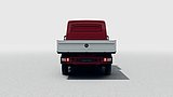 Roter Volkswagen Crafter Pritsche in der Heckansicht