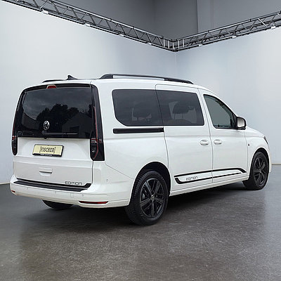 VW NFZ Caddy Edition weiß schräg von hinten VW NFZ Caddy Edition weiß schräg von hinten