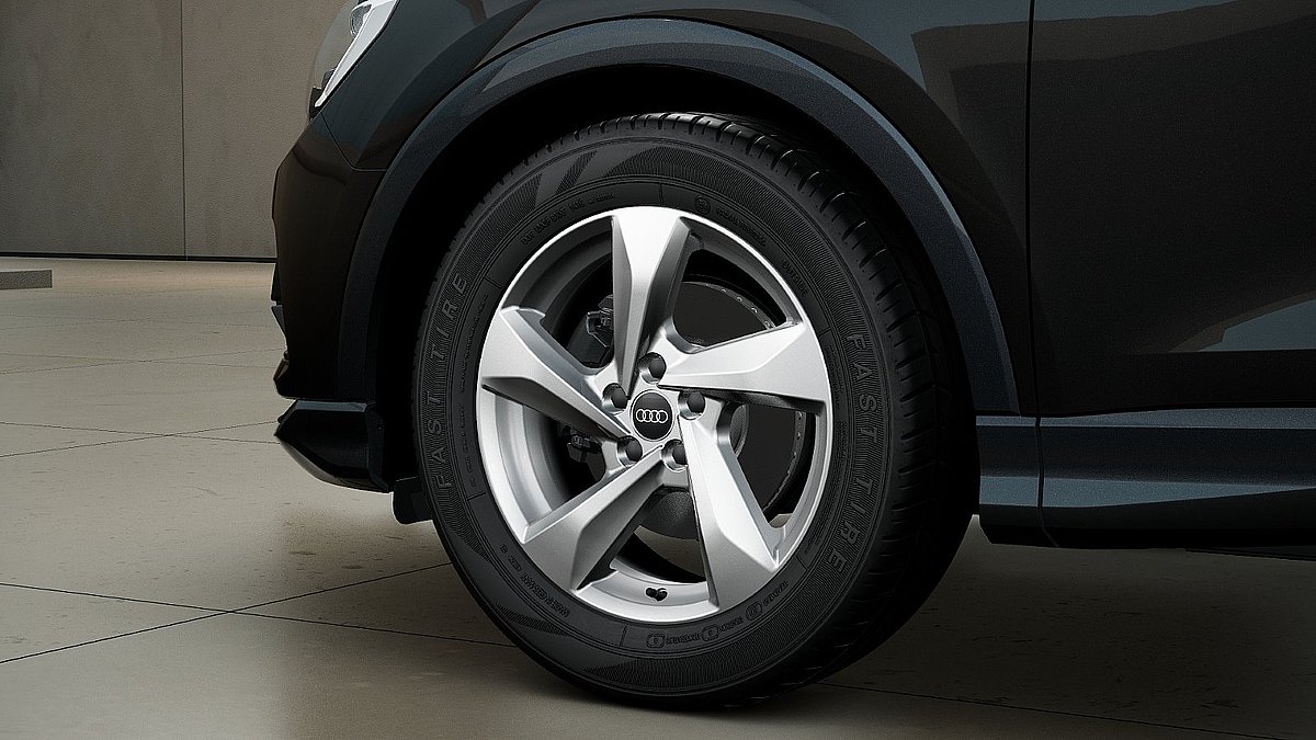 Audi Q3 Alufelge mit Reifen im Detail