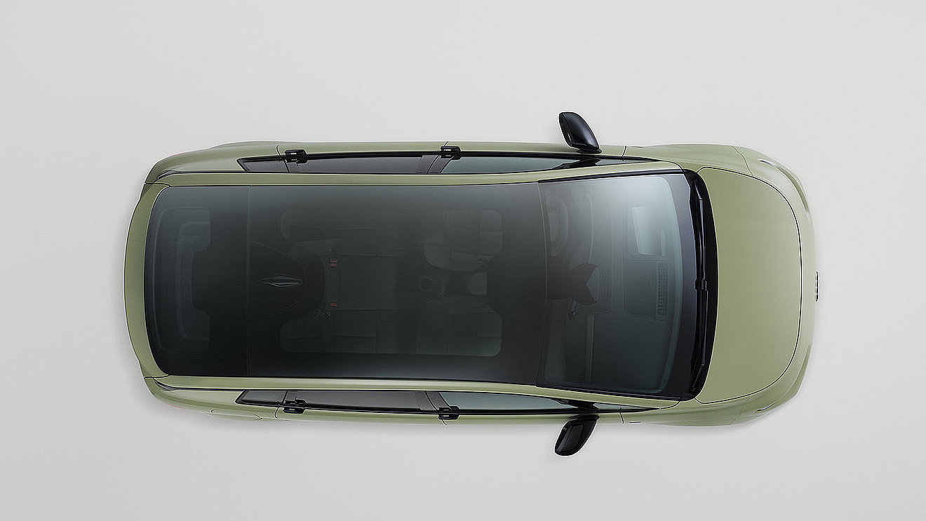 Audi A2 e-tron pistaziengrün Draufsicht Panoramaglasdach