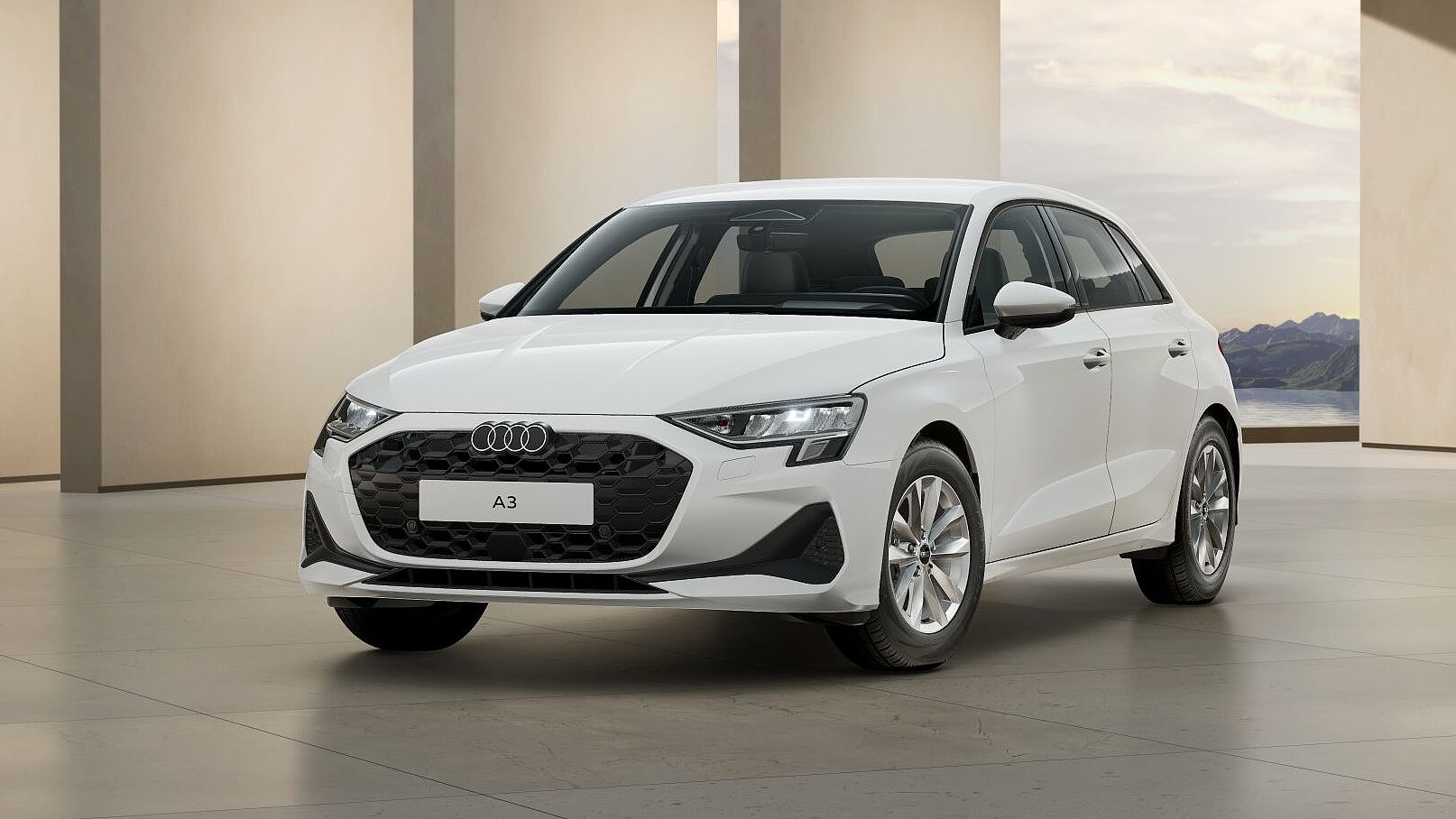 Audi A3 Sportback weiß 110 kw TFSI Frontansicht schräg links