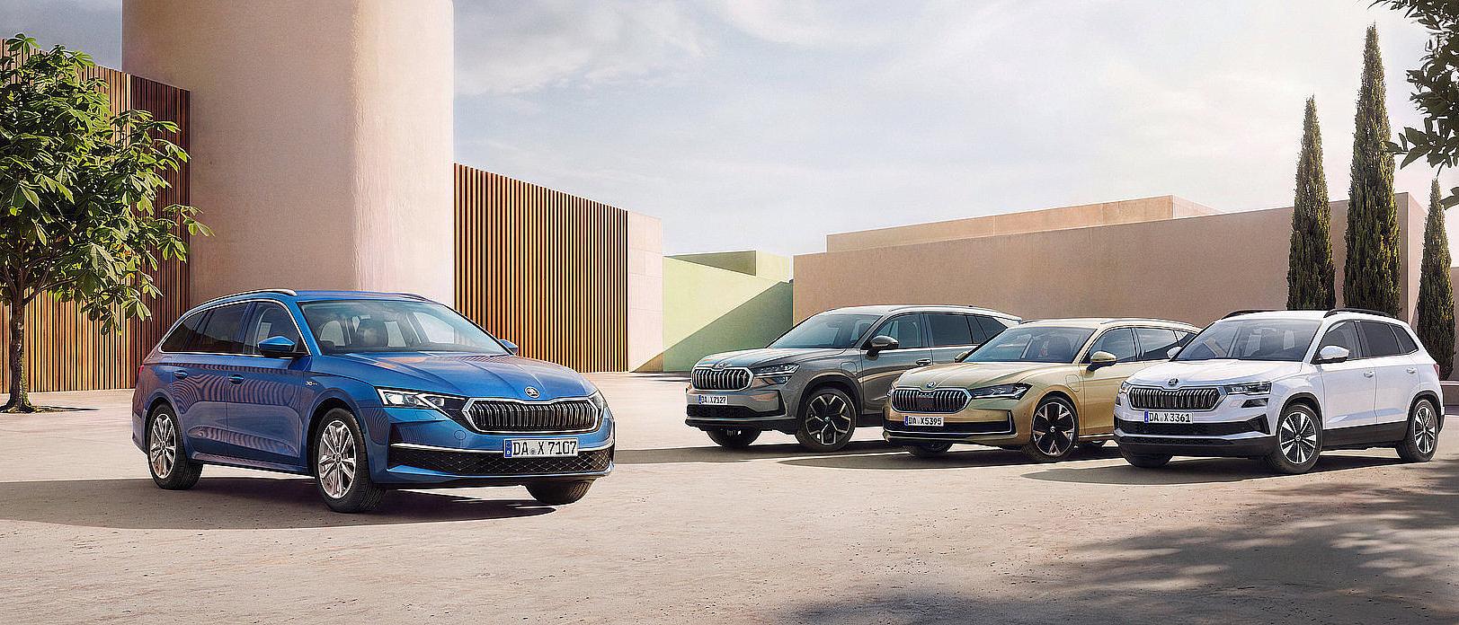 Skoda Range mit Fahrzeugmodellen Skoda Range mit Fahrzeugmodellen