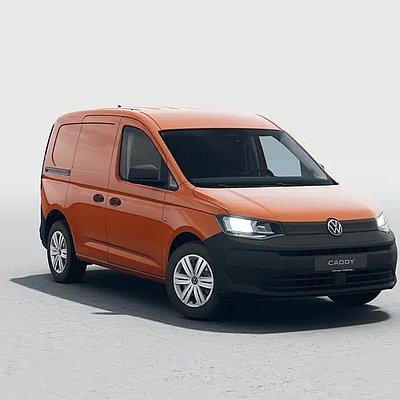 Caddy Cargo orange schräg von vorn Caddy Cargo orange schräg von vorn