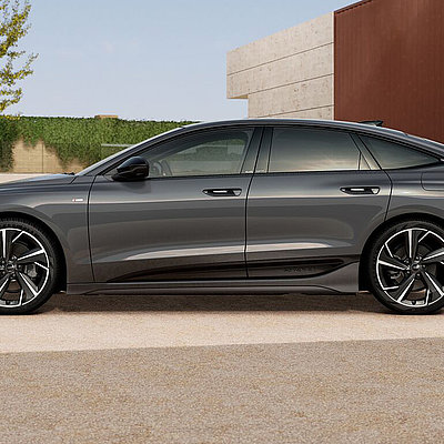 Audi A6 e-tron in Magnetgrau als Teaserbild für Geschäftskunden