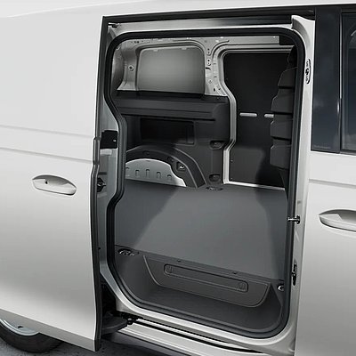 Volkswagen ID. Buzz Cargo Laderaum mit geöffneter Seitentür