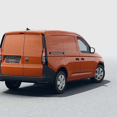 Caddy Cargo orange schräg von hinten Caddy Cargo orange schräg von hinten