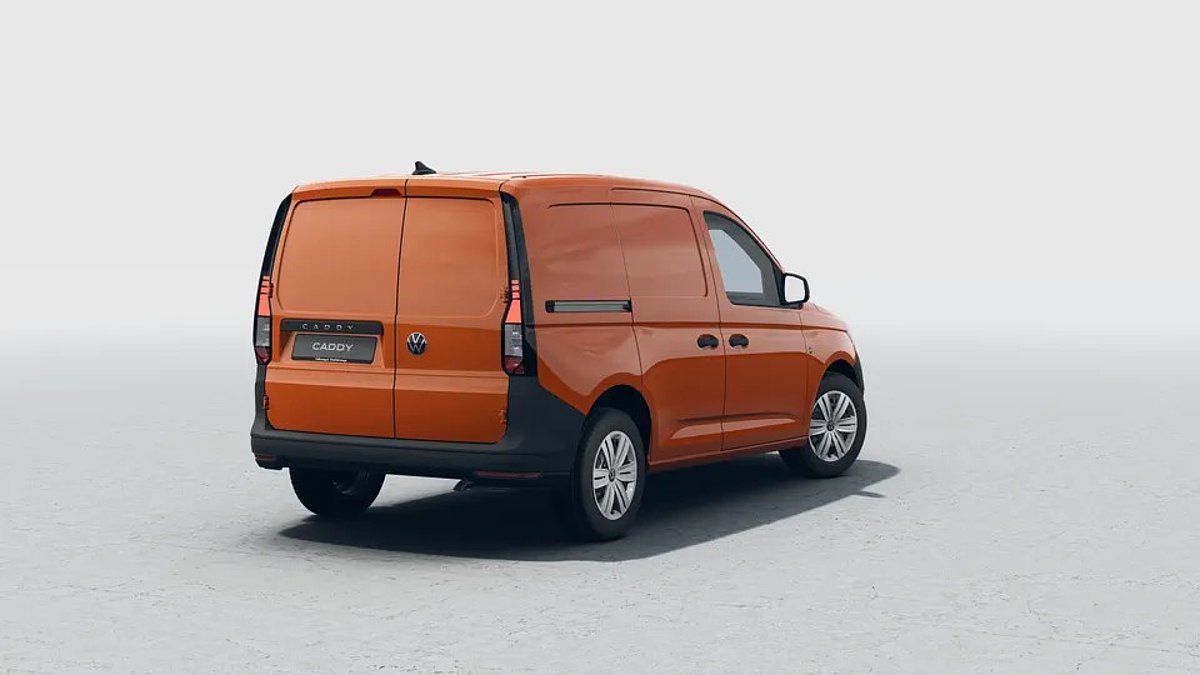 Caddy Cargo orange schräg von hinten Caddy Cargo orange schräg von hinten