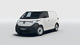 Weißer Volkswagen ID. Buzz Cargo in schräger Frontansicht
