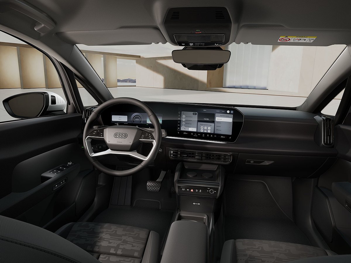 Audi A2 e-tron weiss 125 kw Innenraum vorn Lenkrad Cockpit Infotainment Audi A2 e-tron weiss 125 kw Innenraum vorn Lenkrad Cockpit Infotainment