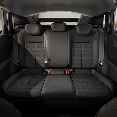 Audi A2 e-tron weiss 125 kw Innenraum Sitzreihe hinten Audi A2 e-tron weiss 125 kw Innenraum Sitzreihe hinten