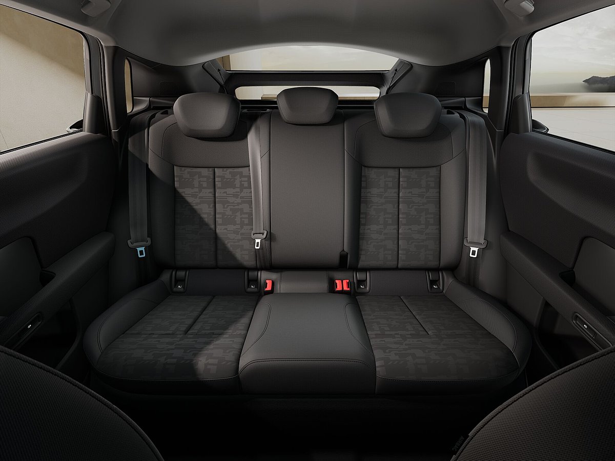 Audi A2 e-tron weiss 125 kw Innenraum Sitzreihe hinten Audi A2 e-tron weiss 125 kw Innenraum Sitzreihe hinten