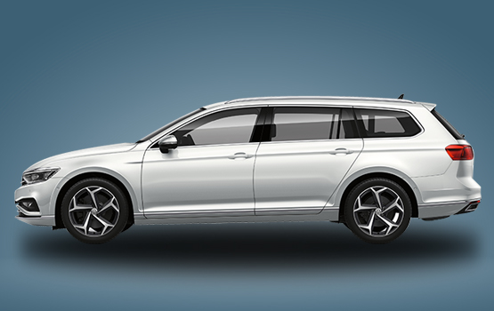 Volkswagen Passat Variant als Mietwagen in Seitenansicht